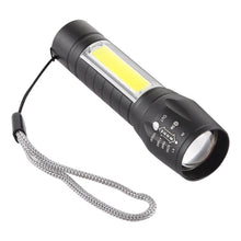 Load image into Gallery viewer, A2 USB Charging Waterproof Zoomable XPE + COB Flashlight with 3-Modes &amp; Storage Box, A2