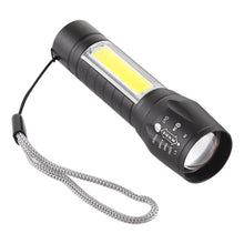 Load image into Gallery viewer, A2 USB Charging Waterproof Zoomable XPE + COB Flashlight with 3-Modes &amp; Storage Box, A2