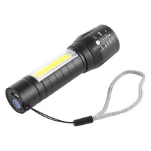 Load image into Gallery viewer, A2 USB Charging Waterproof Zoomable XPE + COB Flashlight with 3-Modes &amp; Storage Box, A2
