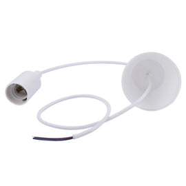 E27 Lamp Holder Hanging Wire Chandelier Lamp Holder Bulb Base Power Cable with Lampshade, Cable Length: 1m, with Lampshade