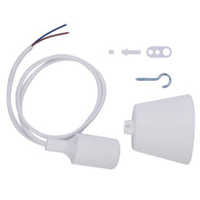 Load image into Gallery viewer, E27 Lamp Holder Hanging Wire Chandelier Lamp Holder Bulb Base Power Cable with Lampshade, Cable Length: 1m, with Lampshade