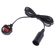 Load image into Gallery viewer, E14 Wire Cap Lamp Holder Chandelier Power Socket with 1.8m Extension Cable, Big UK Plug, Big UK Plug, 1.8m