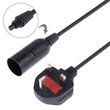 Load image into Gallery viewer, E14 Wire Cap Lamp Holder Chandelier Power Socket with 1.8m Extension Cable, Big UK Plug, Big UK Plug, 1.8m