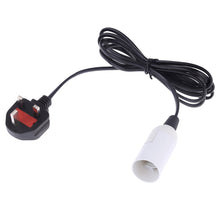 Load image into Gallery viewer, E14 Wire Cap Lamp Holder Chandelier Power Socket with 1.8m Extension Cable, Big UK Plug, Big UK Plug, 1.8m