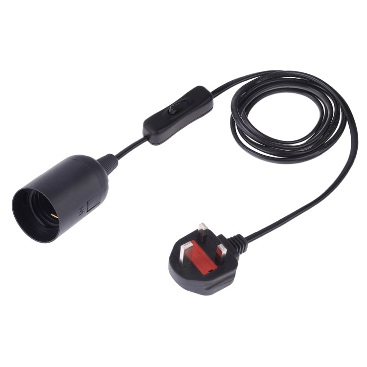 E27 Wire Cap Switch Lamp Holder Chandelier Power Socket with 1.8m Extension Cable, Big UK Plug, Big UK Plug, 1.8m