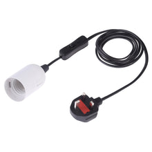 Load image into Gallery viewer, E27 Wire Cap Switch Lamp Holder Chandelier Power Socket with 1.8m Extension Cable, Big UK Plug, Big UK Plug, 1.8m