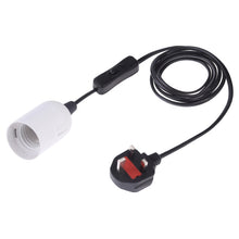 Load image into Gallery viewer, E27 Wire Cap Switch Lamp Holder Chandelier Power Socket with 1.8m Extension Cable, Big UK Plug, Big UK Plug, 1.8m