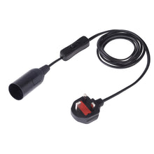 Load image into Gallery viewer, E14 Wire Cap Switch Lamp Holder Chandelier Power Socket with 1.8m Extension Cable, Big UK Plug, Big UK Plug, 1.8m