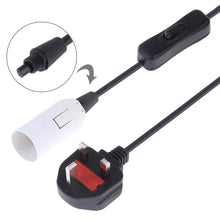 Load image into Gallery viewer, E14 Wire Cap Switch Lamp Holder Chandelier Power Socket with 1.8m Extension Cable, Big UK Plug, Big UK Plug, 1.8m