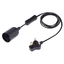 Load image into Gallery viewer, E27 Wire Cap Switch Lamp Holder Chandelier Power Socket with 1.2m Extension Cable, Small UK Plug, EU Plug, 1.5m, AU Plug, 1.2m, Big UK Plug, 1.5m, US Plug, 1.5m, Small UK Plug, 1.2m