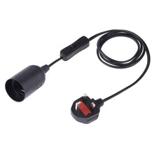 Load image into Gallery viewer, E27 Wire Cap Switch Lamp Holder Chandelier Power Socket with 1.2m Extension Cable, Small UK Plug, EU Plug, 1.5m, AU Plug, 1.2m, Big UK Plug, 1.5m, US Plug, 1.5m, Small UK Plug, 1.2m