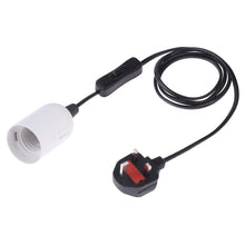 Load image into Gallery viewer, E27 Wire Cap Switch Lamp Holder Chandelier Power Socket with 1.2m Extension Cable, Small UK Plug, EU Plug, 1.5m, AU Plug, 1.2m, Big UK Plug, 1.5m, US Plug, 1.5m, Small UK Plug, 1.2m