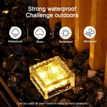 Load image into Gallery viewer, Solar Powered Square Tempered Glass Outdoor LED Buried Light Garden Decoration Lamp IP55 Waterproof，Size: 10 x 10 x 5.2cm, 10 x 10 x 5.2cm
