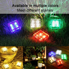 Load image into Gallery viewer, Solar Powered Square Tempered Glass Outdoor LED Buried Light Garden Decoration Lamp IP55 Waterproof，Size: 10 x 10 x 5.2cm, 10 x 10 x 5.2cm