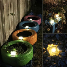 Load image into Gallery viewer, Solar Powered Square Tempered Glass Outdoor LED Buried Light Garden Decoration Lamp IP55 Waterproof，Size: 10 x 10 x 5.2cm, 10 x 10 x 5.2cm