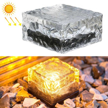 Load image into Gallery viewer, Solar Powered Square Tempered Glass Outdoor LED Buried Light Garden Decoration Lamp IP55 Waterproof，Size: 10 x 10 x 5.2cm, 10 x 10 x 5.2cm