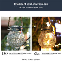 Load image into Gallery viewer, Solar Energy Glass Bottle Pendent Lamp IP55 Waterproof Outdoor Garden Decoration Light, Warm White Light
