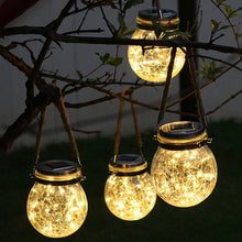 Load image into Gallery viewer, Solar Energy Glass Bottle Pendent Lamp IP55 Waterproof Outdoor Garden Decoration Light, Warm White Light