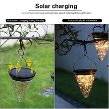 Load image into Gallery viewer, Solar Energy Conical Starlight Pendent Lamp IP55 Waterproof Outdoor Garden Decoration Light