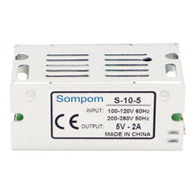 Load image into Gallery viewer, SOMPOM S-10-5 10W 5V 2A Switching Driver LED Light Strip Display Screen Lighting Monitor Power Supply, 10W 5V/2A