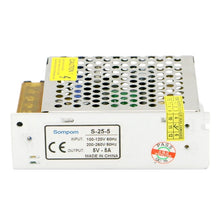 Load image into Gallery viewer, SOMPOM S-25-5 25W 5V 5A Switching Driver LED Light Strip Display Screen Lighting Monitor Power Supply, 25W 5V/5A