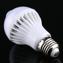 Load image into Gallery viewer, E27 5W 12 LEDs SMD 5730 300LM Infrared Motion Sensor LED Light Bulb, Sensor Distance: 4-6m, AC 220V, E27 5W White Light, E27 5W Warm White
