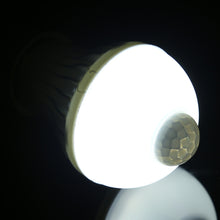 Load image into Gallery viewer, E27 5W 12 LEDs SMD 5730 300LM Infrared Motion Sensor LED Light Bulb, Sensor Distance: 4-6m, AC 220V, E27 5W White Light, E27 5W Warm White
