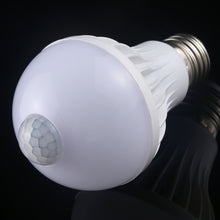 Load image into Gallery viewer, E27 7W 16 LEDs SMD 5730 450LM Infrared Motion Sensor LED Light Bulb, Sensor Distance: 4-6m, AC 220V, E27 7W White Light, E27 7W Warm White