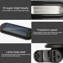 Load image into Gallery viewer, 18 LEDs 600LM IP65 Waterproof Solar Powered Garden Lamp Body Induction Light Street Lamp