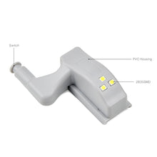Load image into Gallery viewer, 0.3W Universal Inner Hinge LED Sensor lamp Cupboard 3 LEDs Night light Auto ON/OFF Bulb, 1 PCS White Light, 1 PCS Warm White