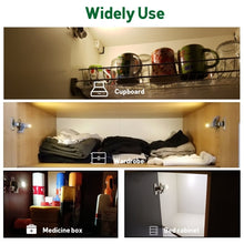 Load image into Gallery viewer, 0.3W Universal Inner Hinge LED Sensor lamp Cupboard 3 LEDs Night light Auto ON/OFF Bulb, 1 PCS White Light, 1 PCS Warm White
