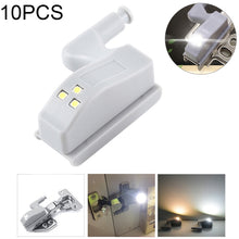 Load image into Gallery viewer, 10 PCS 0.3W Universal Inner Hinge LED Sensor lamp Cupboard 3 LEDs Night light Auto ON/OFF Bulb, 10 PCS White Light, 10 PCS Warm White