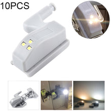 Load image into Gallery viewer, 10 PCS 0.3W Universal Inner Hinge LED Sensor lamp Cupboard 3 LEDs Night light Auto ON/OFF Bulb, 10 PCS White Light, 10 PCS Warm White