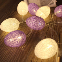Load image into Gallery viewer, Battery Powered 1.8m 10 LEDs Cotton Thread Colour Egg Lamp String Easter Holiday Party Household Decorative Light, 1.8m(Battery Powered)