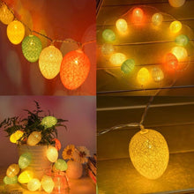 Load image into Gallery viewer, Battery Powered 1.8m 10 LEDs Cotton Thread Colour Egg Lamp String Easter Holiday Party Household Decorative Light, 1.8m(Battery Powered)