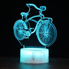Load image into Gallery viewer, DC01 Crack Base Bicycle Creative 3D Colorful LED Decorative Night Light, Remote Control Version, Remote Control Version