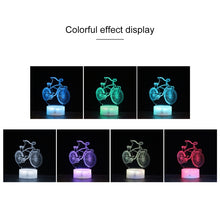 Load image into Gallery viewer, DC01 Crack Base Bicycle Creative 3D Colorful LED Decorative Night Light, Remote Control Version, Remote Control Version