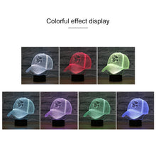 Load image into Gallery viewer, Baseball Cap Shape 3D Colorful LED Vision Light Table Lamp, 16 Colors Remote Control Version, 16 Colors Remote Control Version