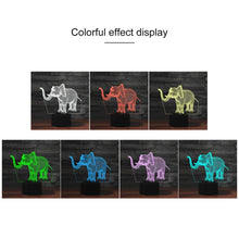 Load image into Gallery viewer, Elephant Shape 3D Colorful LED Vision Light Table Lamp, 16 Colors Remote Control Version, 16 Colors Remote Control Version