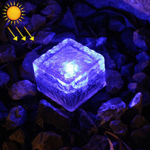 Load image into Gallery viewer, IP68 Waterproof Solar Powered Tempered Glass Outdoor LED Buried Light Garden Decoration Lamp with 0.2W Solar Panel