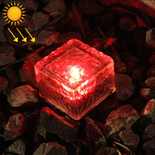 Load image into Gallery viewer, IP68 Waterproof Solar Powered Tempered Glass Outdoor LED Buried Light Garden Decoration Lamp with 0.2W Solar Panel