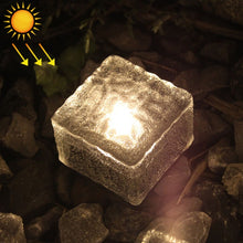 Load image into Gallery viewer, IP68 Waterproof Solar Powered Tempered Glass Outdoor LED Buried Light Garden Decoration Lamp with 0.2W Solar Panel