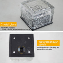 Load image into Gallery viewer, IP68 Waterproof Solar Powered Tempered Glass Outdoor LED Buried Light Garden Decoration Lamp with 0.2W Solar Panel