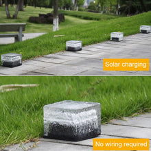 Load image into Gallery viewer, IP68 Waterproof Solar Powered Tempered Glass Outdoor LED Buried Light Garden Decoration Lamp with 0.2W Solar Panel