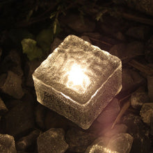 Load image into Gallery viewer, IP68 Waterproof Solar Powered Tempered Glass Outdoor LED Buried Light Garden Decoration Lamp with 0.2W Solar Panel