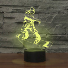 Load image into Gallery viewer, Skate Boy Shape 3D Colorful LED Vision Light Table Lamp, Charging Touch Version, Charging Touch Version
