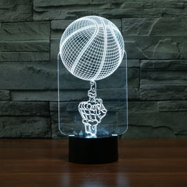 Basketball Black Base Creative 3D LED Decorative Night Light, 16 Color Remote Control Version, 16 Color Remote Control Version