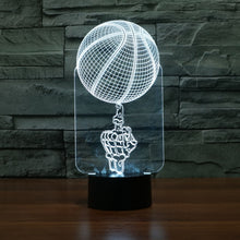 Load image into Gallery viewer, Basketball Black Base Creative 3D LED Decorative Night Light, Powered by USB and Battery, Powered by USB and Battery