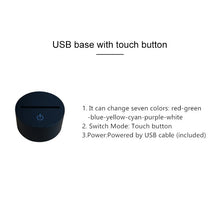 Load image into Gallery viewer, Play Football Black Base Creative 3D LED Decorative Night Light, USB with Touch Button Version, USB with Touch Button Version