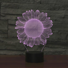 Load image into Gallery viewer, Sunflower Black Base Creative 3D LED Decorative Night Light, USB with Touch Button Version, USB with Touch Button Version
